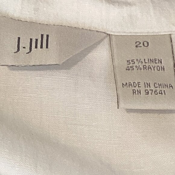 J. Jill Linen Blend Surplice Wrap Top Plus Sz 20 Ivory/Off-White 309C - Picture 6 of 7